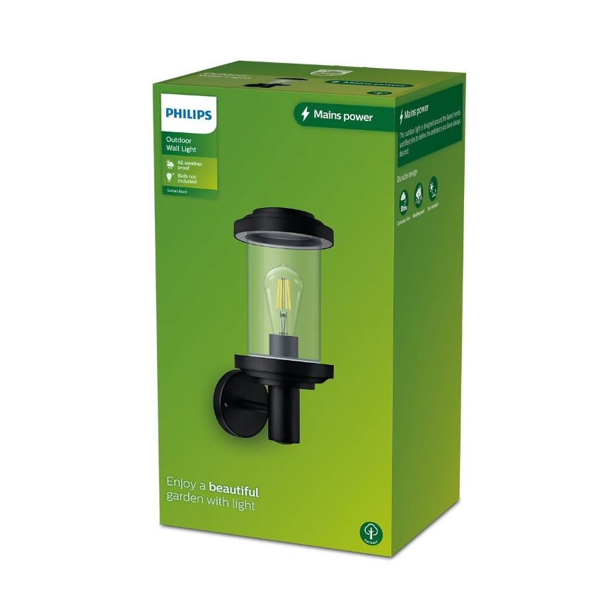 Philips - Udendørs væglampe LISTRA 1xE27/25W/230V IP44