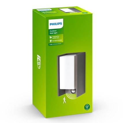 Philips - Udendørs væglampe med sensor BRIDGE 1xE27/15W/230V IP44