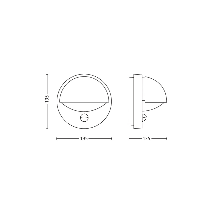 Philips - Udendørs væglampe med sensor JUNE 1xE27/12W/230V IP44