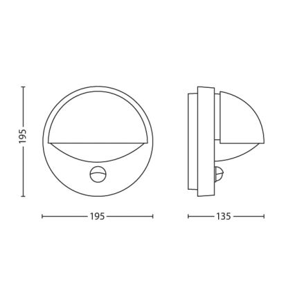 Philips - Udendørs væglampe med sensor 1xE27/12W/230V IP44