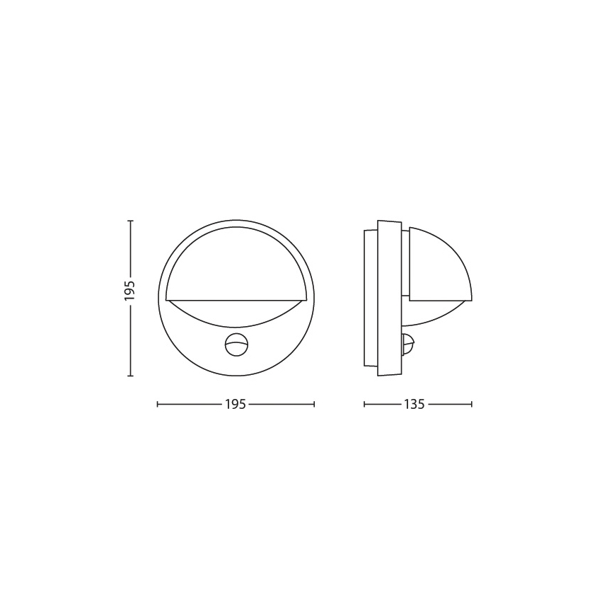 Philips - Udendørs væglampe med sensor 1xE27/12W/230V IP44