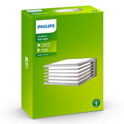 Philips - Udendørs væglampe SHADES 1xE27/15W/230V IP44 grå