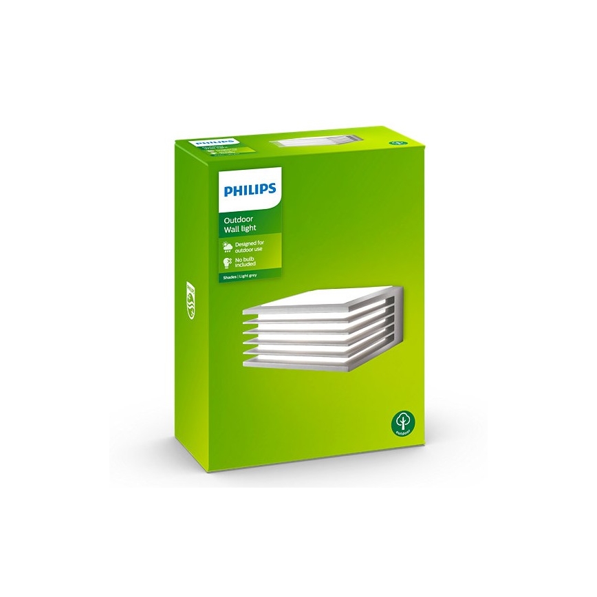 Philips - Udendørs væglampe SHADES 1xE27/15W/230V IP44 grå