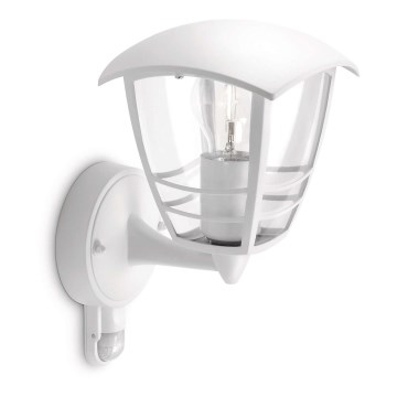 Philips - Udendørs væglys med sensor 1xE27/60W IP44