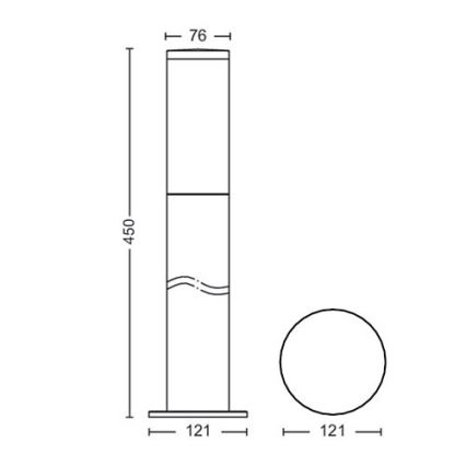 Philips - Udendørslampe 1xE27/20W/230V 45 cm IP44