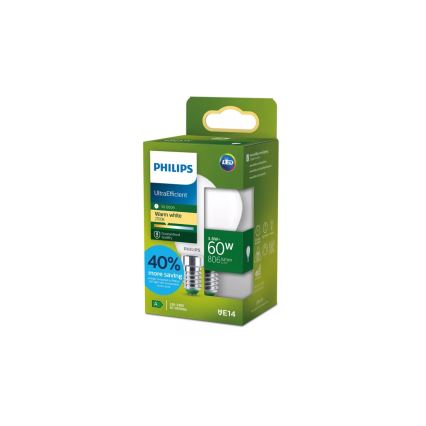 Philips ULTRAEFFICIENT LED-pære P45 E14/3,8W/230V 2700K