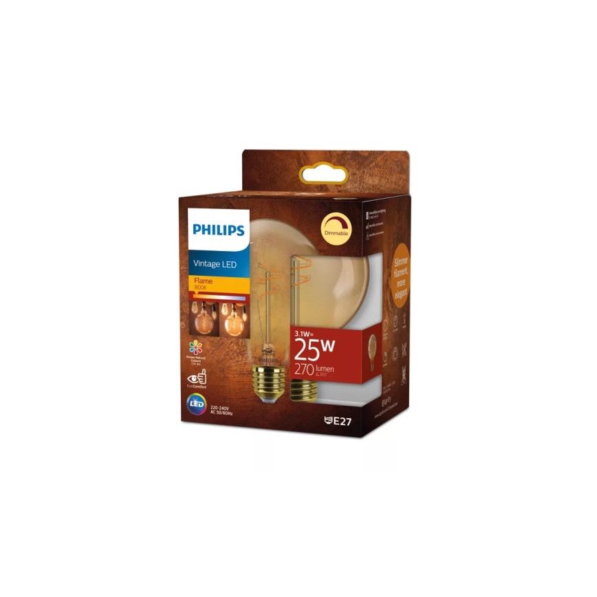 Philips VINTAGE LED-pære, dæmpbar G95 E27/3,1W/230V 1800K
