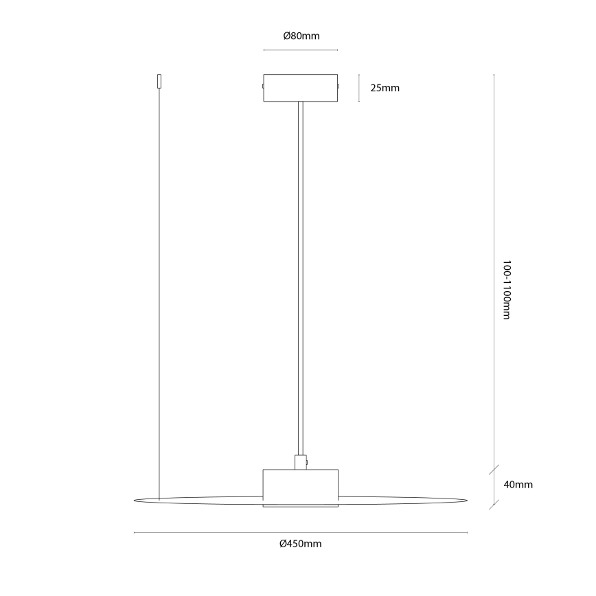 PIATTO pendel på ledning 1xGX53/15W/230V Ø 45 cm, vinrød