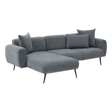 PISA L-formet hjørnesofa, grå, venstrevendt