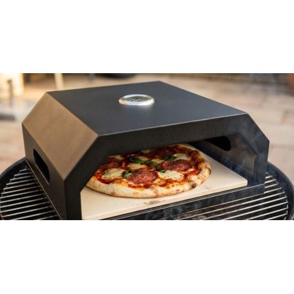 Pizzaovn med termometer 40x34,5x16 cm, sort