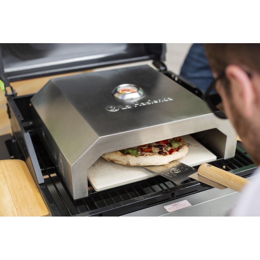 Pizzaovn til havegrill + keramisk stenplade