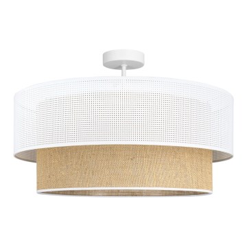 Plafond BORHO 1xE27/60W/230V hvid/jute