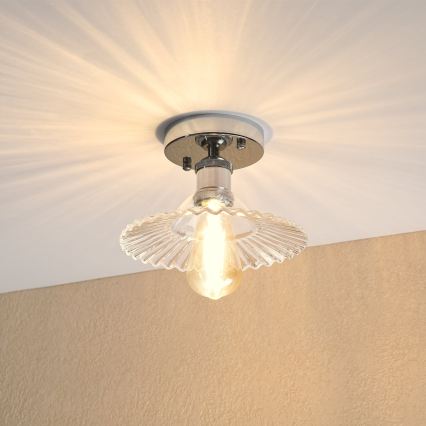 Plafond TRISH 1xE27/15W/230V højglans krom/klar
