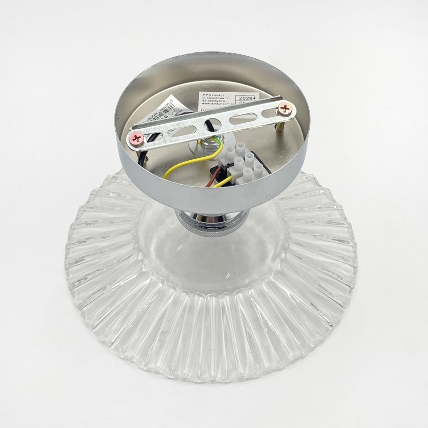 Plafond TRISH 1xE27/15W/230V højglans krom/klar