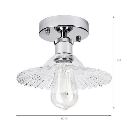 Plafond TRISH 1xE27/15W/230V højglans krom/klar