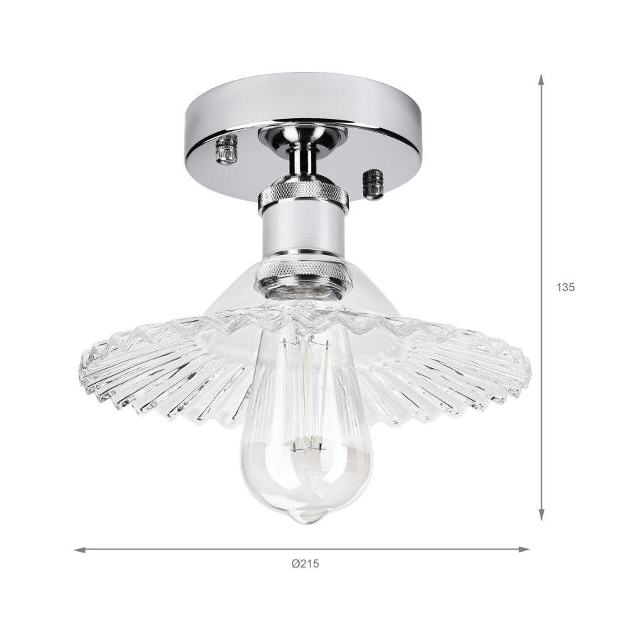 Plafond TRISH 1xE27/15W/230V højglans krom/klar