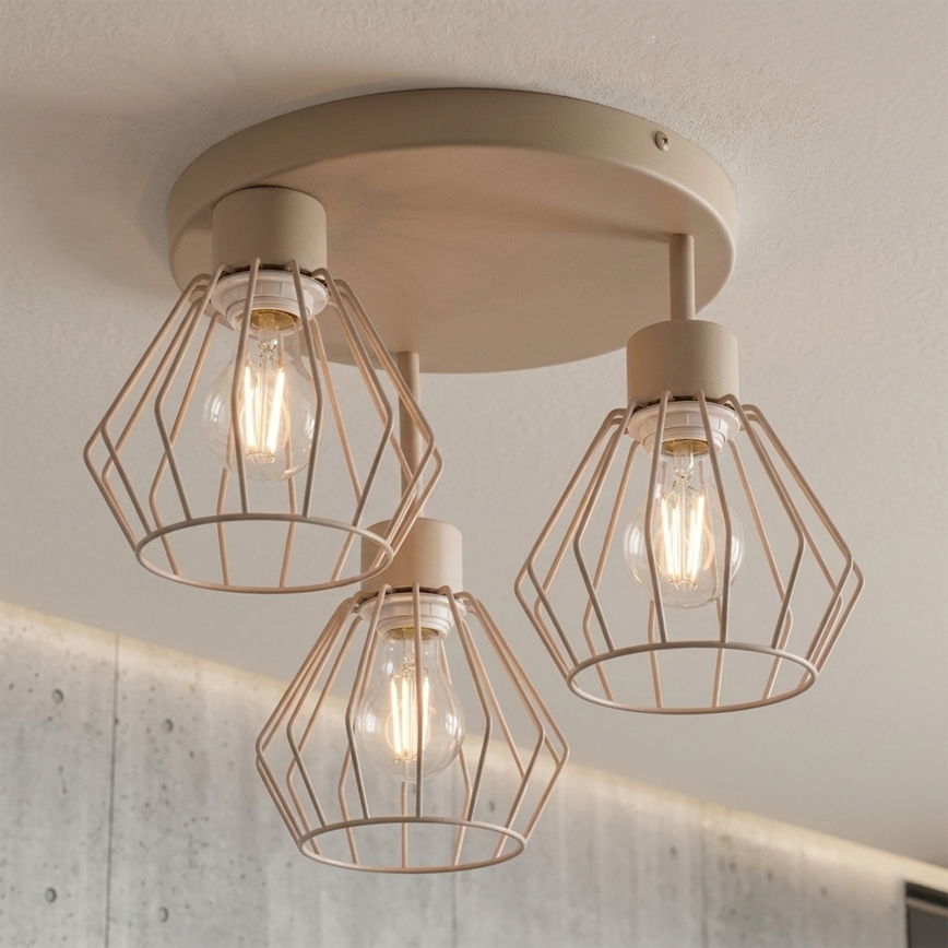 Plafondlampe AUDREY 3xE27/60W/230V beige