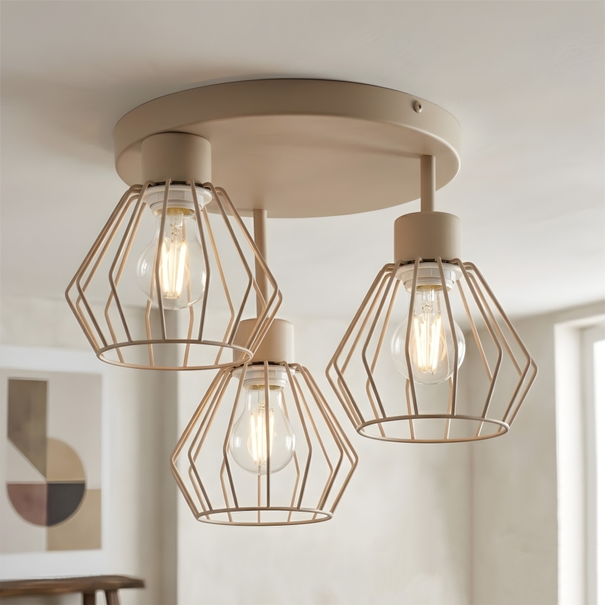 Plafondlampe AUDREY 3xE27/60W/230V beige
