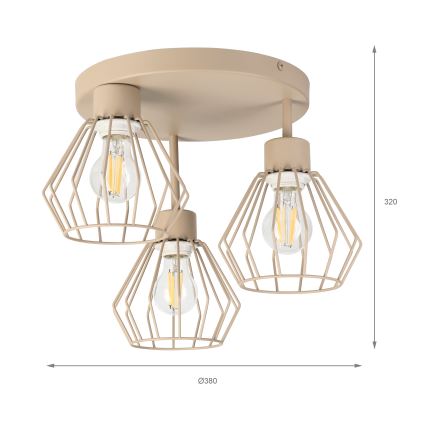 Plafondlampe AUDREY 3xE27/60W/230V beige