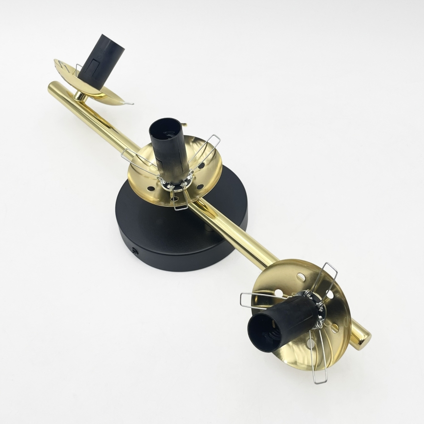 Plafondlampe AURIS 3xE14/15W/230V guld/røget sort/beige