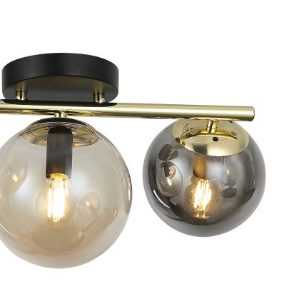 Plafondlampe AURIS 3xE14/15W/230V guld/røget sort/beige