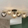 Plafondlampe AURIS 5xE14/15W/230V guldfarvet/røget sort/beige