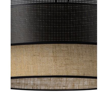 Plafondlampe BORHO 1xE27/60W/230V Ø 40 cm sort/jute