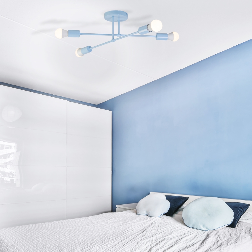 Plafondlampe CAMBRIDGE 4xE27/15W/230V blå