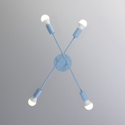 Plafondlampe CAMBRIDGE 4xE27/15W/230V blå