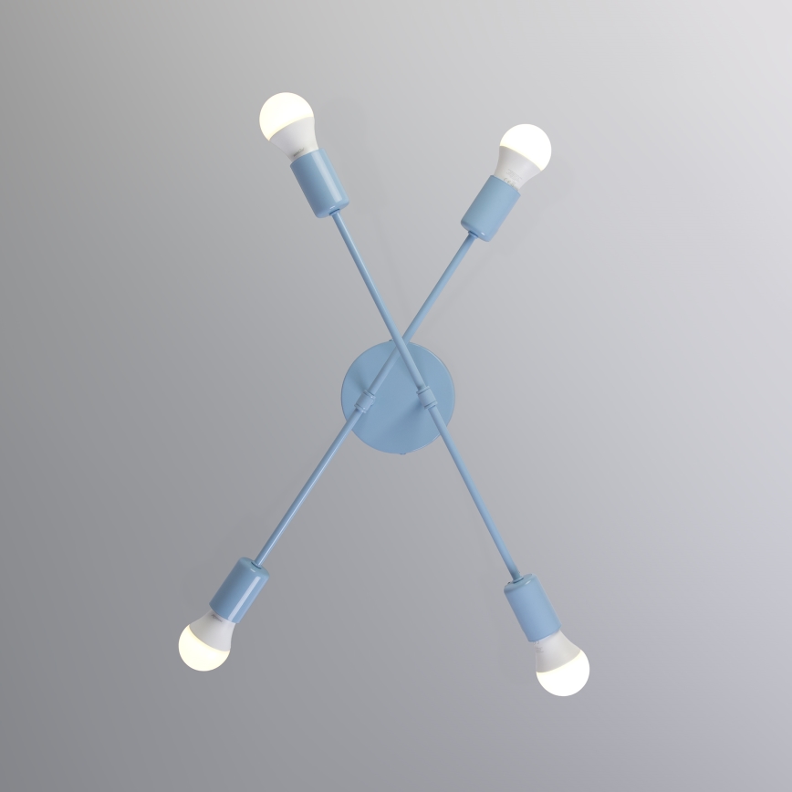Plafondlampe CAMBRIDGE 4xE27/15W/230V blå