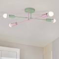 Plafondlampe CAMBRIDGE 4xE27/15W/230V grøn/lyserød