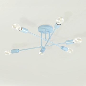 Plafondlampe CAMBRIDGE 6xE27/15W/230V blå