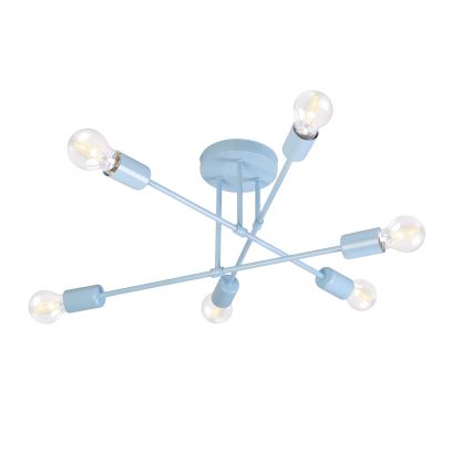 Plafondlampe CAMBRIDGE 6xE27/15W/230V blå