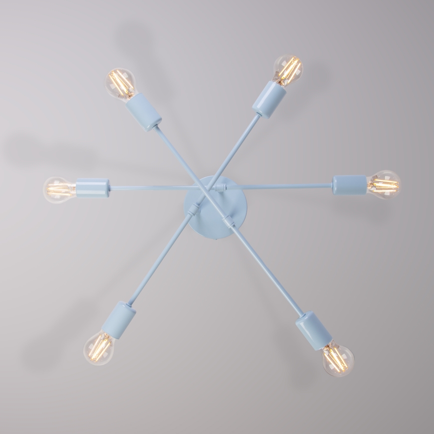 Plafondlampe CAMBRIDGE 6xE27/15W/230V blå