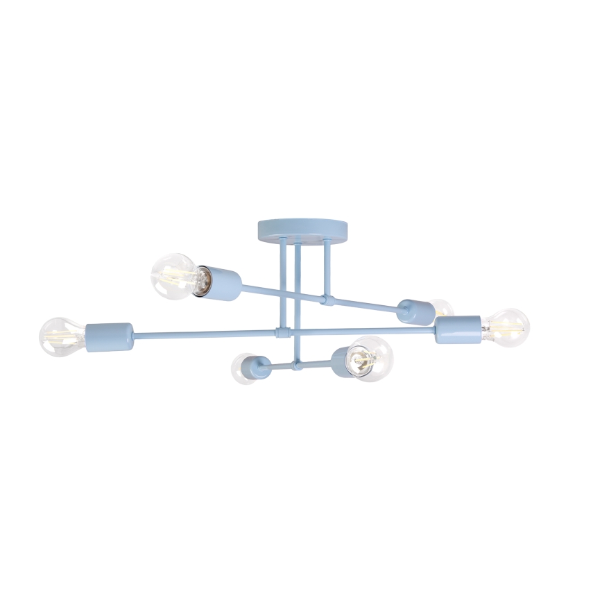 Plafondlampe CAMBRIDGE 6xE27/15W/230V blå