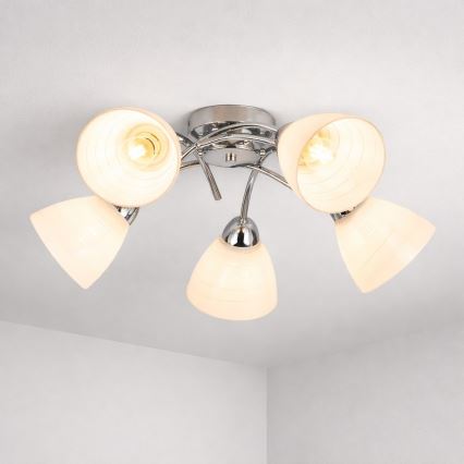 Plafondlampe CLARA 5xE27/15W/230V poleret krom