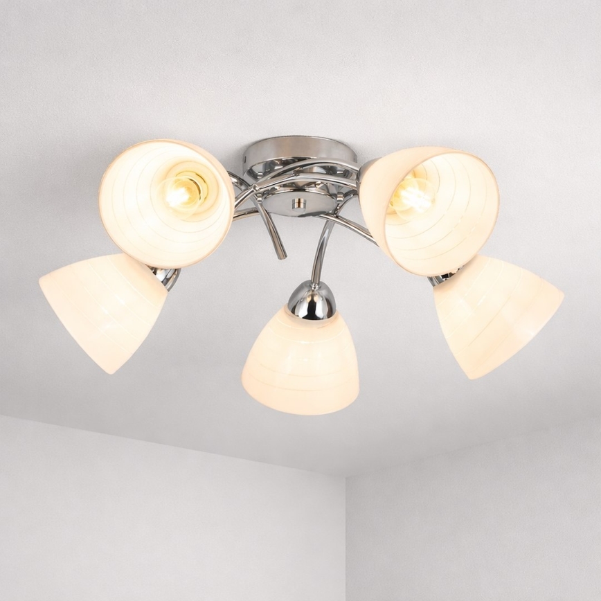 Plafondlampe CLARA 5xE27/15W/230V poleret krom