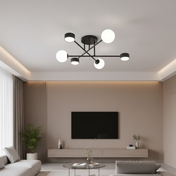 Plafondlampe HOLON 3xG9/8W/230V + 3xGX53/12W, sort