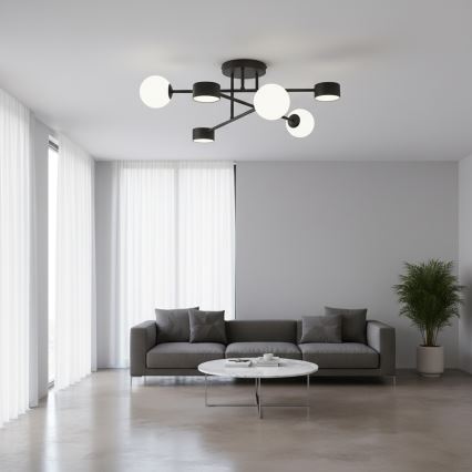 Plafondlampe HOLON 3xG9/8W/230V + 3xGX53/12W, sort