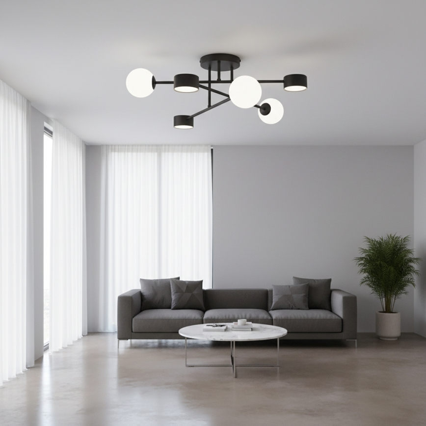 Plafondlampe HOLON 3xG9/8W/230V + 3xGX53/12W, sort