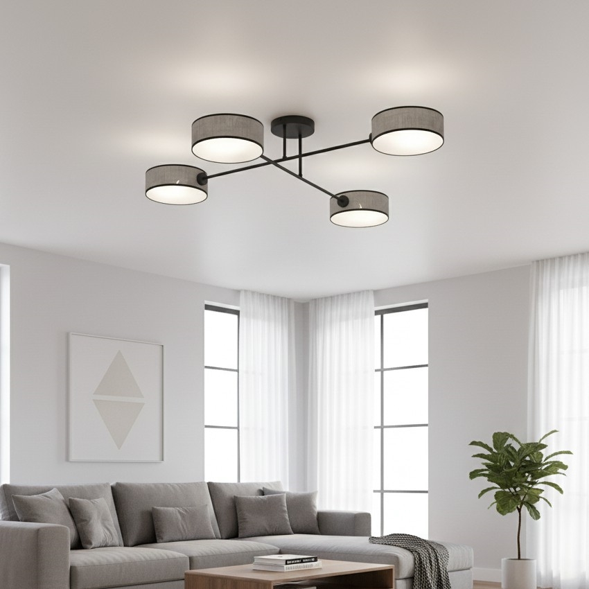 Plafondlampe MAGA 4xE14/10W/230V grå