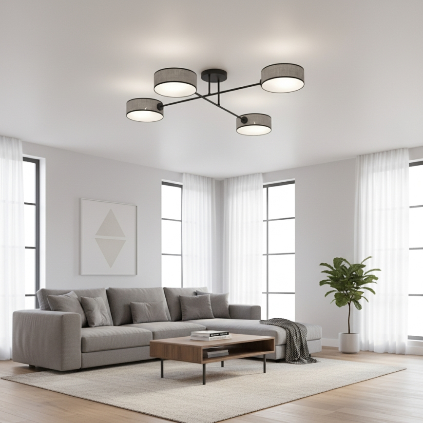 Plafondlampe MAGA 4xE14/10W/230V grå