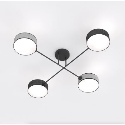 Plafondlampe MAGA 4xE14/10W/230V sort/grå