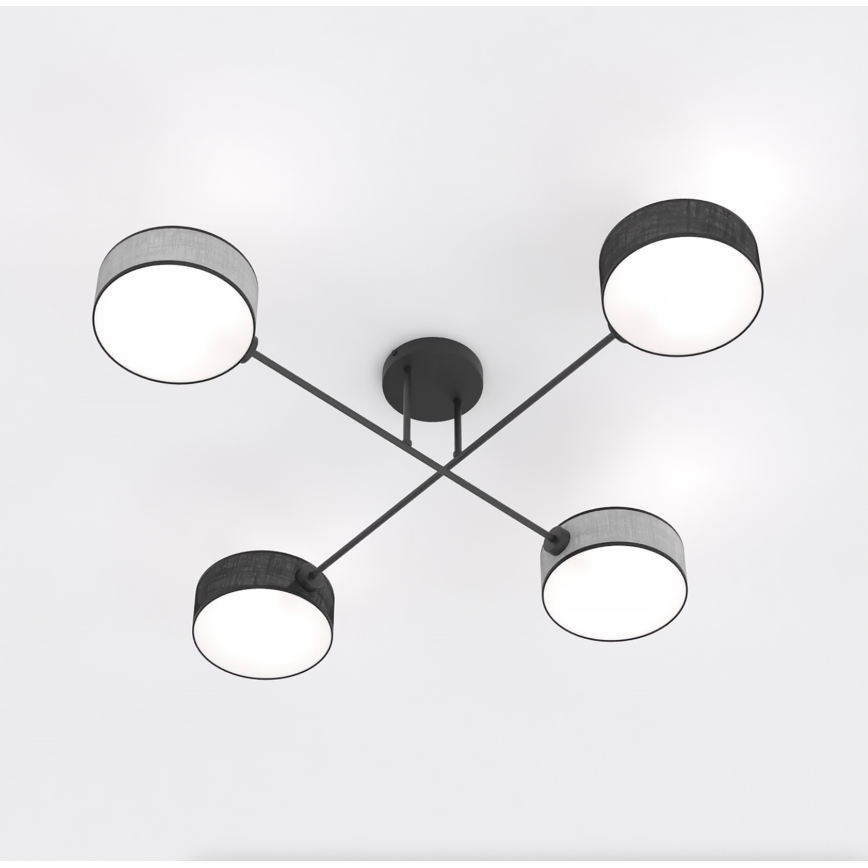 Plafondlampe MAGA 4xE14/10W/230V sort/grå