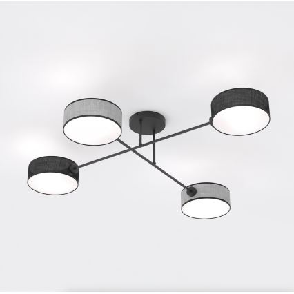 Plafondlampe MAGA 4xE14/10W/230V sort/grå