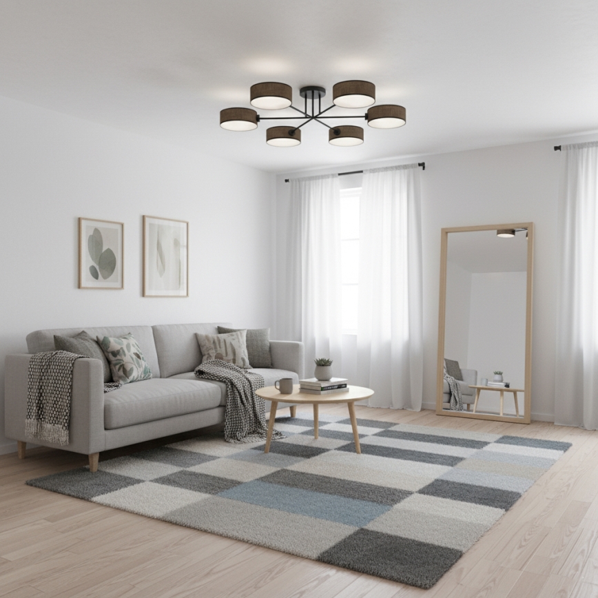 Plafondlampe MAGA 6xE14/10W/230V brun