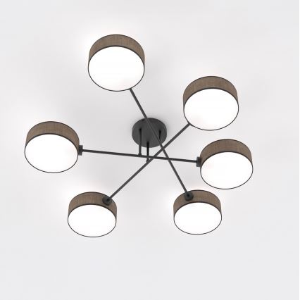 Plafondlampe MAGA 6xE14/10W/230V brun