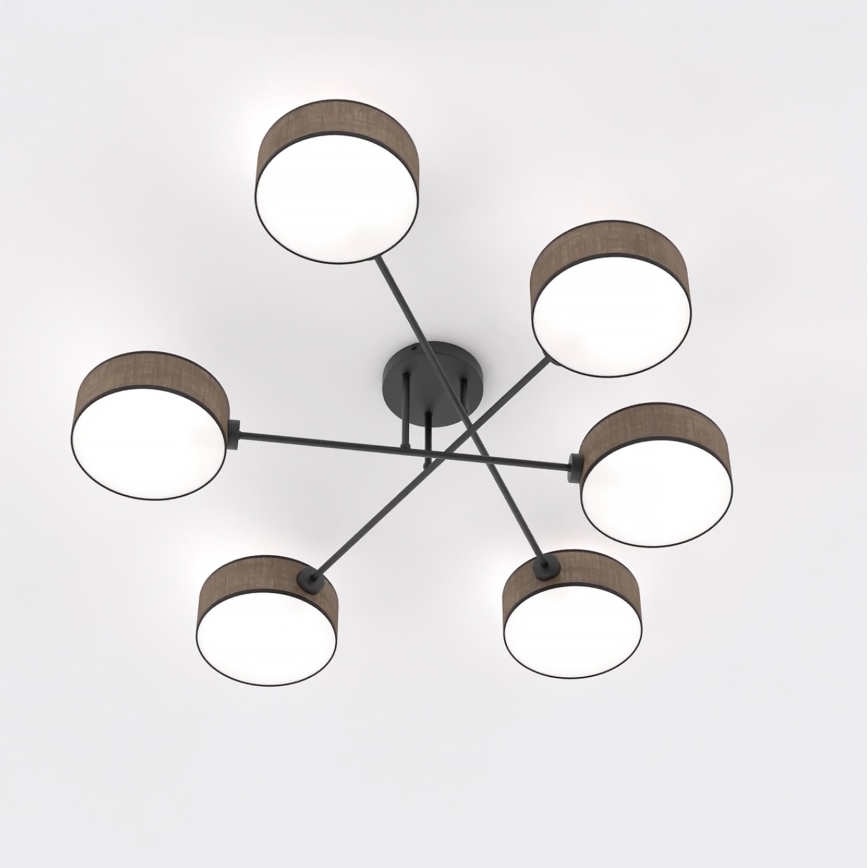 Plafondlampe MAGA 6xE14/10W/230V brun