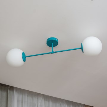 Plafondlampe MOON 2xE27/15W/230V turkis