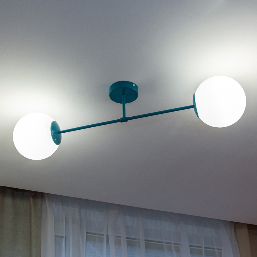 Plafondlampe MOON 2xE27/15W/230V turkis